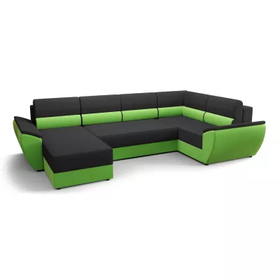 OPHELIA praktikus U-alakú ülőgarnitúra - jobbos, sötétszürke / zöld
