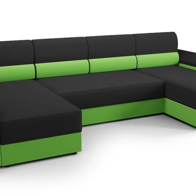 OPHELIA U-alakú kinyitható ülőgarnitúra - sötétszürke / zöld