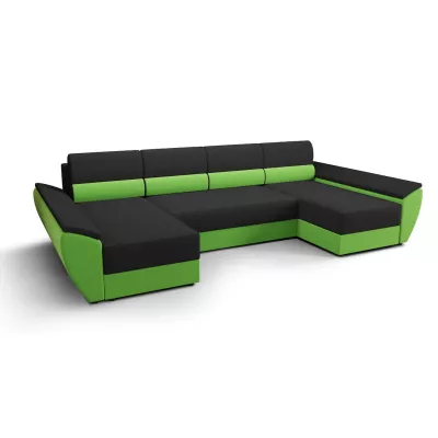 OPHELIA U-alakú kinyitható ülőgarnitúra - sötétszürke / zöld