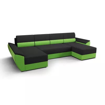 OPHELIA U-alakú ülőgarnitúra mindennapi alváshoz - sötétszürke / zöld