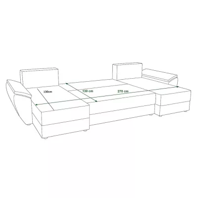 OPHELIA U-alakú ülőgarnitúra tárolóhellyel - zöld