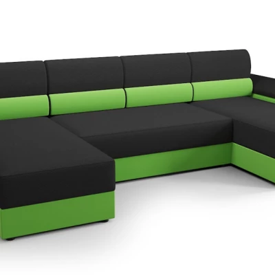 OPHELIA U-alakú ülőgarnitúra tárolóhellyel - sötétszürke / zöld