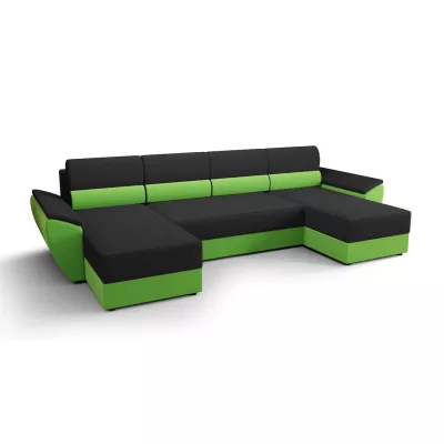 OPHELIA U-alakú ülőgarnitúra tárolóhellyel - sötétszürke / zöld