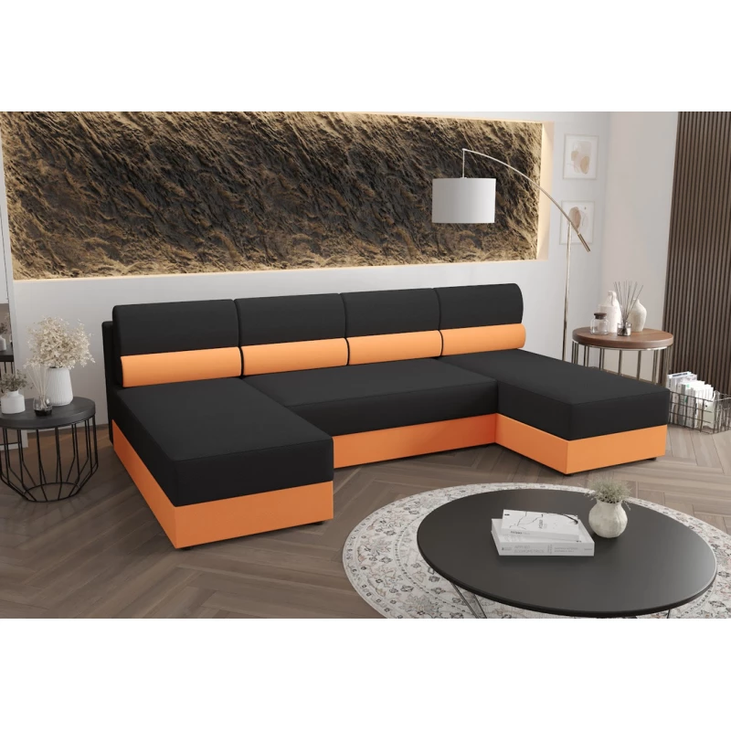 OPHELIA U-alakú ülőgarnitúra - sötétszürke / narancssárga