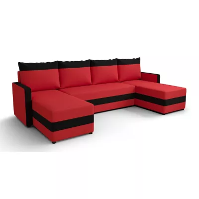 VERENA U-alakú ülőgarnitúra - piros / fekete