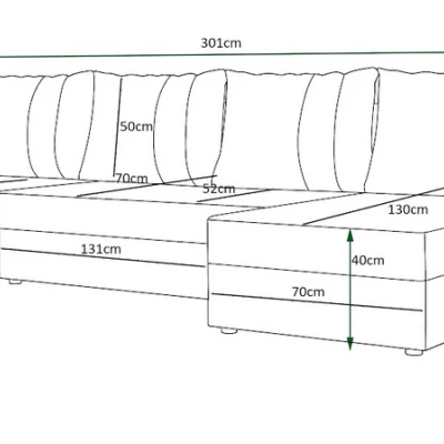 TOKI U-alakú kinyitható ülőgarnitúra - világosszürke / szürke