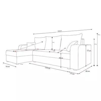 PARI kanapéágy - sötétbarna / bézs