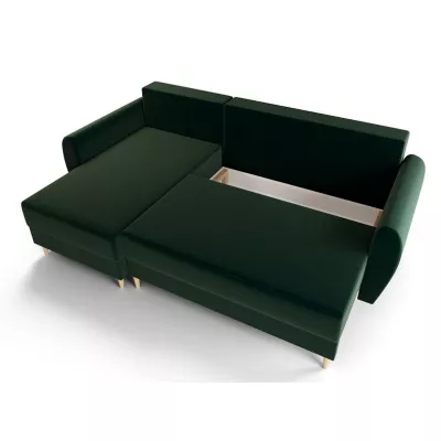 PIVEK kinyitható sarok ülőgarnitúra - zöld