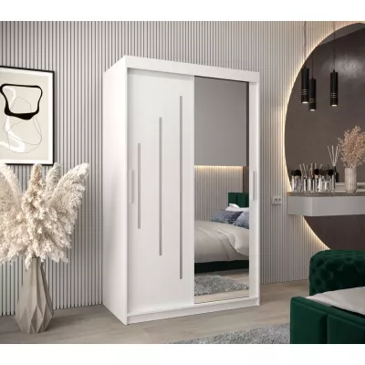 MILADA tükrös ruhásszekrény - szélesség 120 cm, fehér