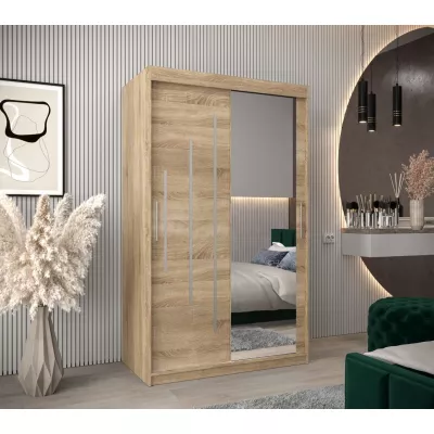MILADA tükrös ruhásszekrény - szélesség 120 cm, sonoma tölgy