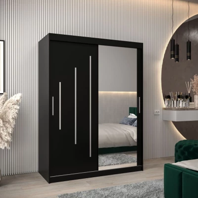 ROZALIE tükrös ruhásszekrény - szélesség 150 cm, fekete