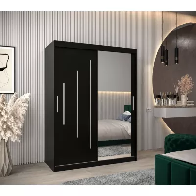 ROZALIE tükrös ruhásszekrény - szélesség 150 cm, fekete