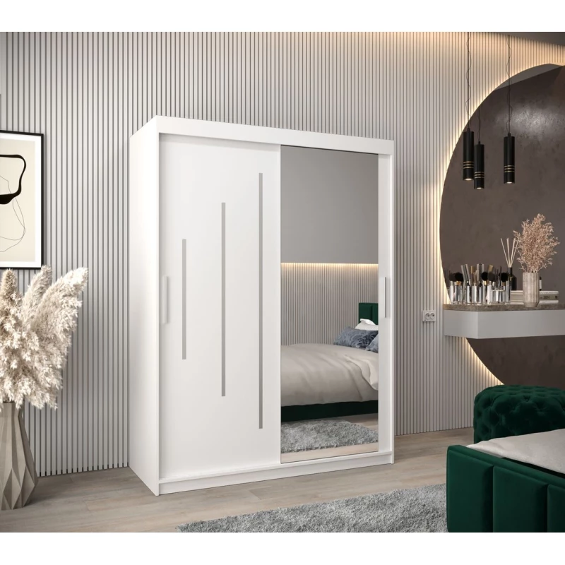 ROZALIE tükrös ruhásszekrény - szélesség 150 cm, fehér