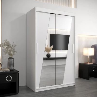 KAMILA tükrös ruhásszekrény - szélesség 120 cm, fehér