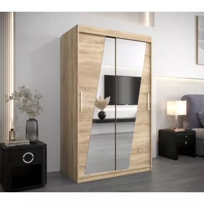 KAMILA tükrös ruhásszekrény - szélesség 120 cm, sonoma tölgyfa