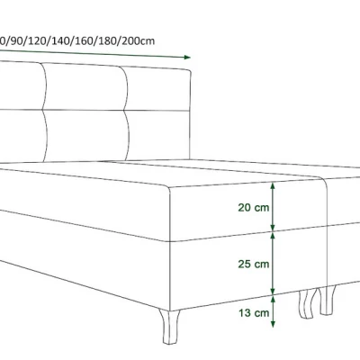 DORINA boxspring ágy tárolóhellyel - 200x200, bézs