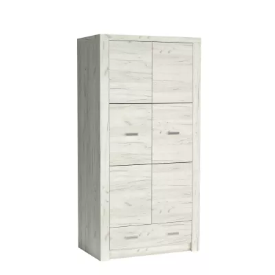 BESS fiókos gardróbszekrény - szélesség 96 cm, fehér kraft tölgy