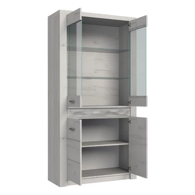 Tágas BESS vitrin - szélesség 96 cm, sötét kőrisfa