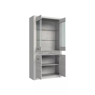 Tágas BESS vitrin - szélesség 96 cm, sötét kőrisfa