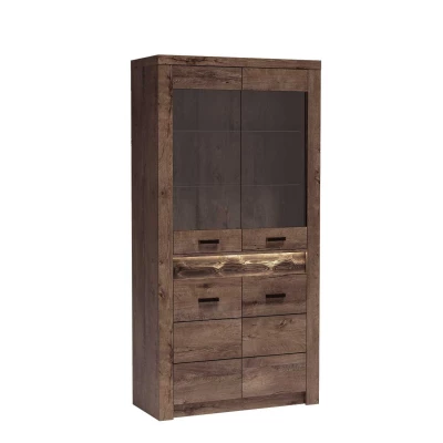 Tágas BESS vitrin - szélesség 96 cm, sötét kőrisfa