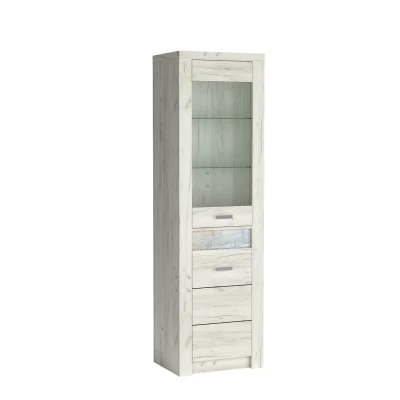 Keskeny BESS vitrinek - szélesség 56 cm, fehér kraft tölgy