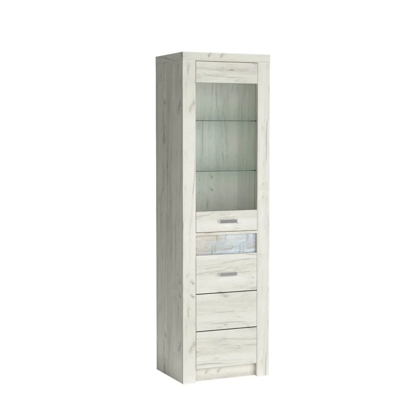 Keskeny BESS vitrinek - szélesség 56 cm, fehér kraft tölgy