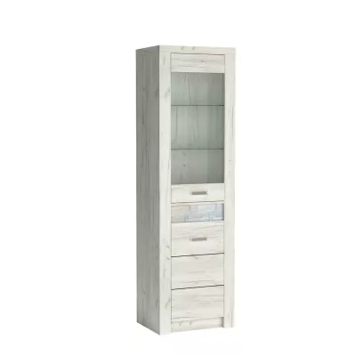 Keskeny BESS vitrinek - szélesség 56 cm, fehér kraft tölgy