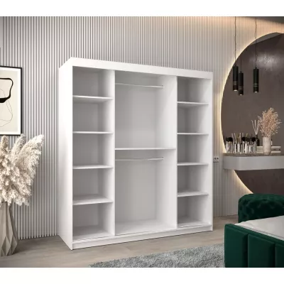 DITA tolóajtós gardróbszekrény - szélesség 180 cm, fehér / fekete