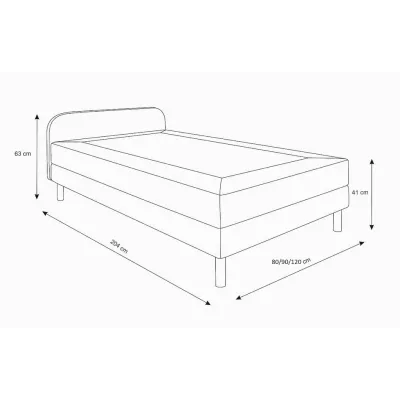 HENRYK COMFORT 2 egyszemélyes ágy - 80x200, antracit