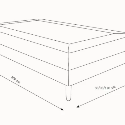 HENRYK COMFORT 1 egyszemélyes ágy fém lábakkal - 80x200, antracit