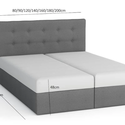 HENIO COMFORT kárpitozott franciaágy - 180x200, piros