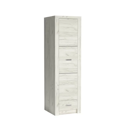 Keskeny szekrény BESS - szélesség 56 cm, fehér kraft tölgy