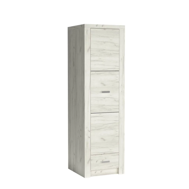 Keskeny szekrény BESS - szélesség 56 cm, fehér kraft tölgy