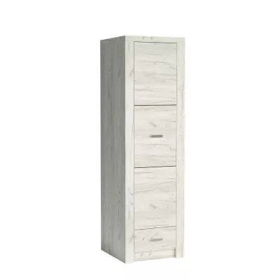 Keskeny szekrény BESS - szélesség 56 cm, fehér kraft tölgy