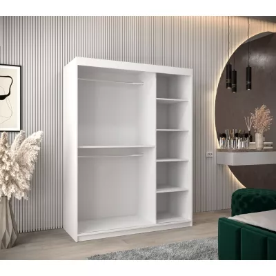 TATANA tükrös ruhásszekrény - szélesség 150 cm, fehér / fekete