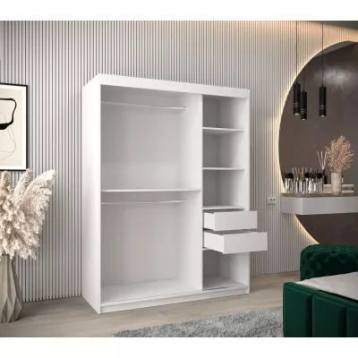 TATANA tükrös ruhásszekrény - szélesség 150 cm, fehér / fekete