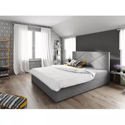 STIG COMFORT 4 franciaágy tárolóval - 180x200, világosszürke