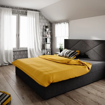 STIG COMFORT 4 franciaágy tárolóval - 180x200, fekete