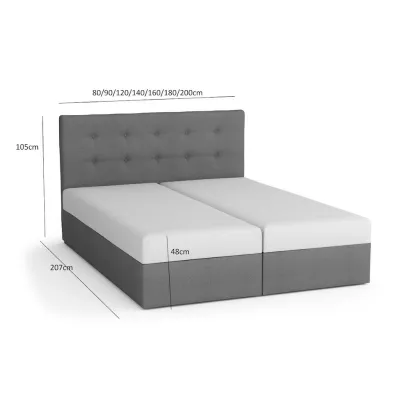 STIG COMFORT 4 franciaágy tárolóval - 180x200, fekete