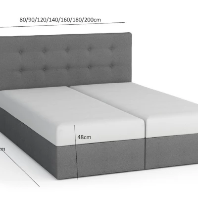 STIG COMFORT 4 franciaágy tárolóval - 160x200, fekete