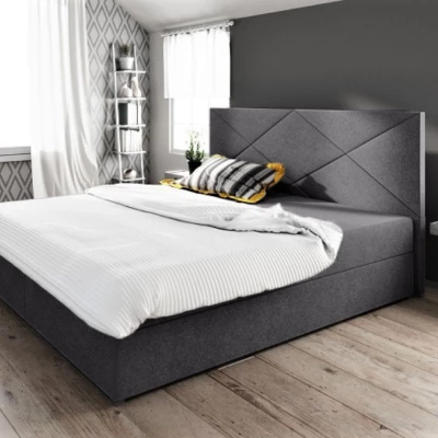 STIG COMFORT 4 franciaágy tárolóval - 160x200, szürke