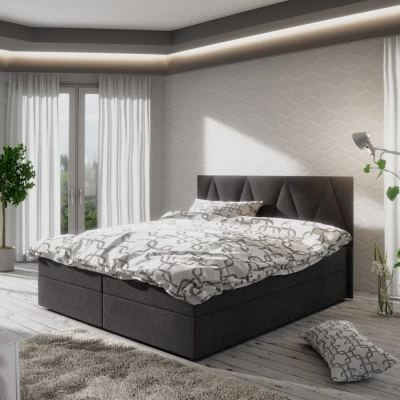 STIG COMFORT 3 franciaágy tárolóval - 180x200, fekete