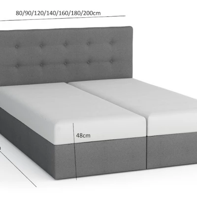 STIG COMFORT 3 franciaágy tárolóval - 180x200, fekete