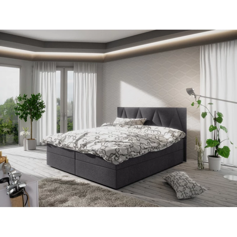 STIG COMFORT 3 franciaágy tárolóval - 160x200, szürke