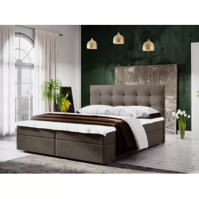 STIG COMFORT 5 franciaágy tárolóval - 180x200, világosbarna