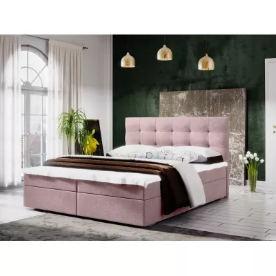 STIG COMFORT 5 franciaágy tárolóval - 140x200, rózsaszín