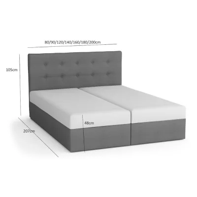 STIG COMFORT 5 franciaágy tárolóval - 180x200, fekete