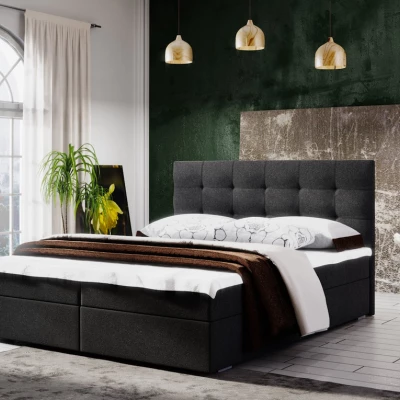 STIG COMFORT 5 franciaágy tárolóval - 180x200, fekete