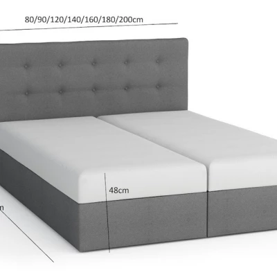 STIG COMFORT 5 franciaágy tárolóval - 160x200, szürke
