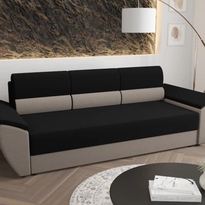 OPHELIA kanapéágy - fekete / világosbarna